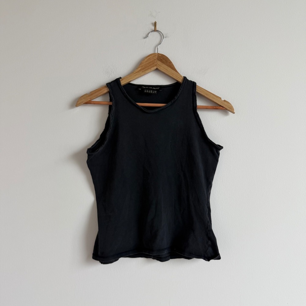 Isabel‎ De Pedro Washed Black Distressed Tank Size 6